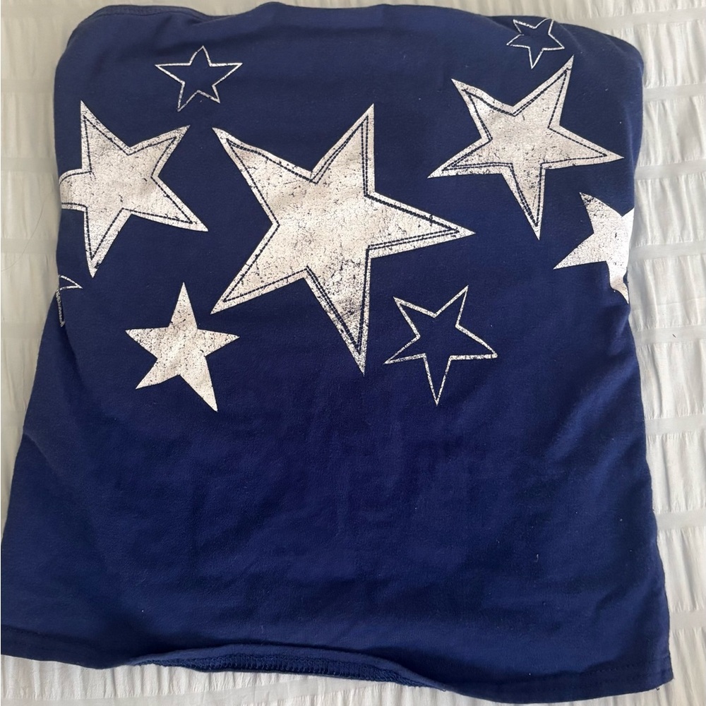 Women’s Navy Blue Strapless Star Print Tube Top